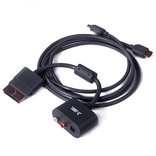 HDE RCA TOSLINK Adapter and HDMI Cable for Xbox 360 Consoles Audio