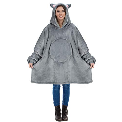 Catalonia Cat Wearable Hoodie Blanket Sweatshirt, Oversized Comfortable  Hooded Pullover Jacket for 7-16 yr Tee