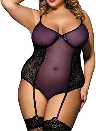 FINENICE Womens Lingerie Sexy Plus Size Nightdress Bodysuit Erotic Underwear Sleepwear