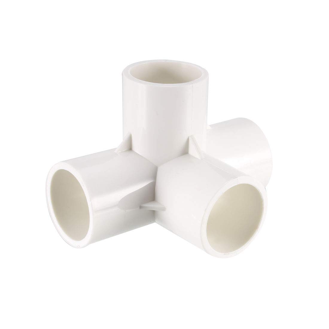 sourcing map 4 Way Elbow PVC Pipe Fitting Furniture Grade 25mm Size Tee Corner Fittings White