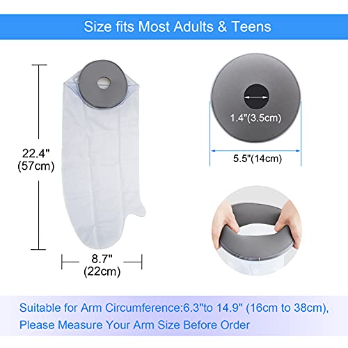 Waterproof Cast Covers for Shower Arm, Watertight Arm Cast Covers for Shower Adult, Soft Comfortable Cast Protector Cast Bag for Elbow Wrist Hand Finger After Surgery, Reusable