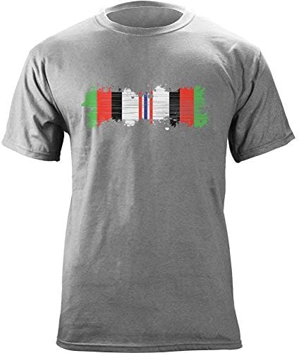 Goldreamer Eletina Distressed Afghanistan Campaign Medal Ribbon Veteran T-Shirt