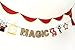 Magic Show - Party Banner | Magician Birthday Party Banner | Magic Show Theme | Magician Hat, Bunny, Dove, Gold Star, Magic Stage | Kids Birthday Party Decor | Black and Gold | Magical Party Decor