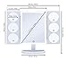 MIRRORVANA® X-Large Vanity Makeup Mirror with 44 LED Lights, 3 Color Lighting Modes, 10X 5X 3X Magnifying Panels, Dual Power Supply, 360° Rotation and Touch Screen Dimmer Switch on HD Glass (White)
