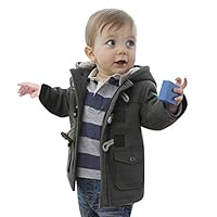 VEKDONE Unisex Baby Fleece Cotton Hooded Jacket Outerwear Duffle Zipper Winter Coat