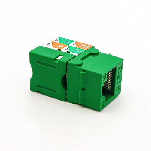 Beszin Cat.6 RJ45 110 Type Keystone Jack (10-Pack, Green)