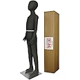 Child Mannequin (10 Year Old) by Voicebooster Speak Out - Flexible, Bendable, Poseable Standing Model with Adjustable Arms - Soft Foam Dress Form for Costumes, Clothing Display, Sewing - Black