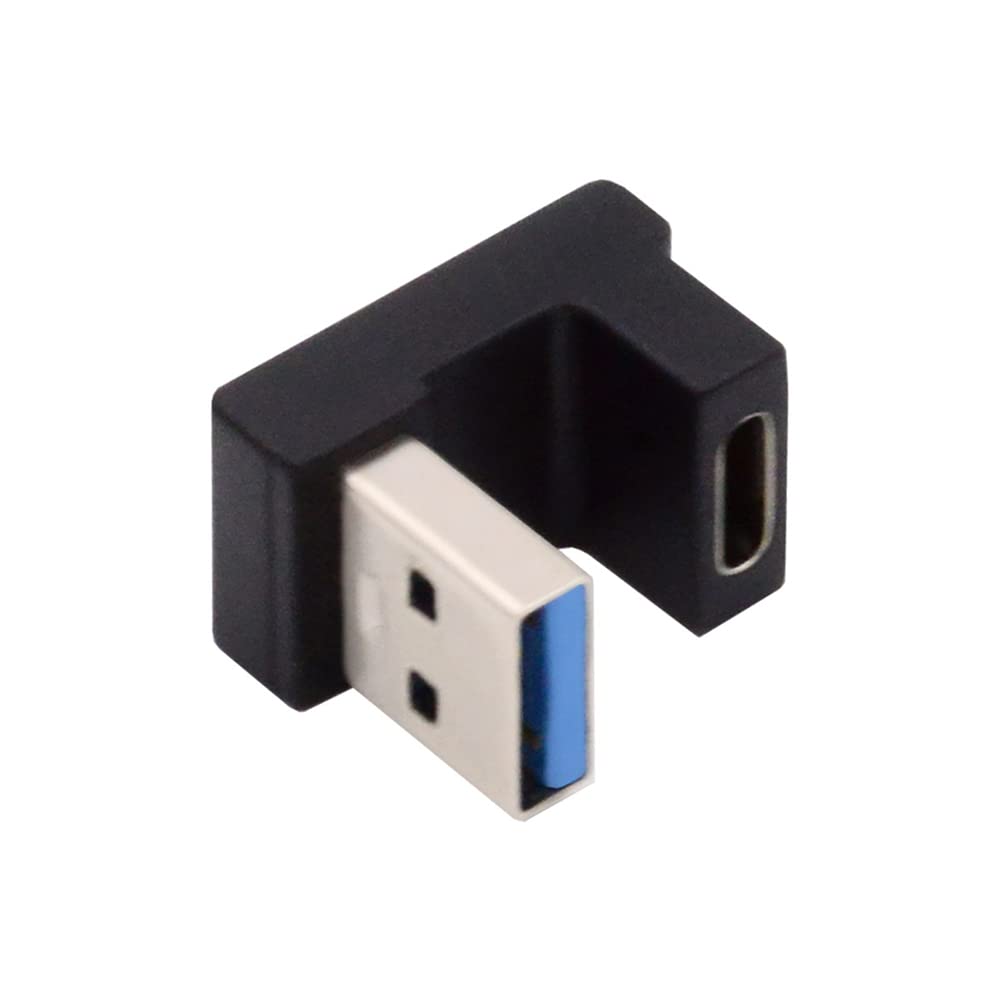 NFHK USB-C Type C Female Opposite U Shape Back Angled to USB 3.0 A Male Data Adapter for Laptop Desktop — image 1