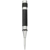 Starrett Automatic Center Punch, 100mm (4") Length, 11mm (7/16") Diameter | Adjustable Stroke, Lightweight with Knurled Aluminum Handle for Positive Grip, Hardened Steel Metal, 18AA