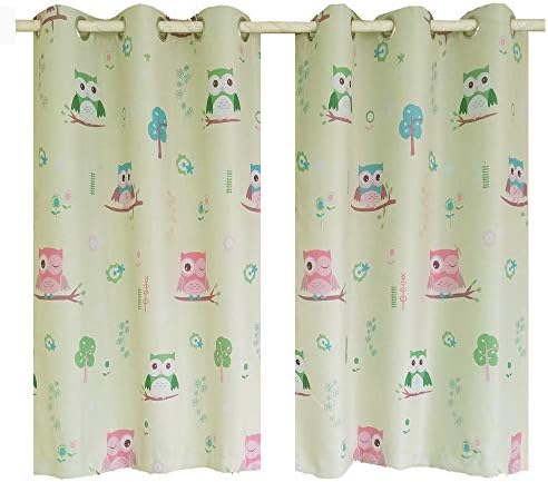 WINYY Semi Blackout Owls Curtain for Baby Kids Living Room Curtain Thermal Insulated Drapery Eyelets Rings Grommets Top 1 Panel Window Treatment 1 Panel 39 Inch Wide 47 Inch Long