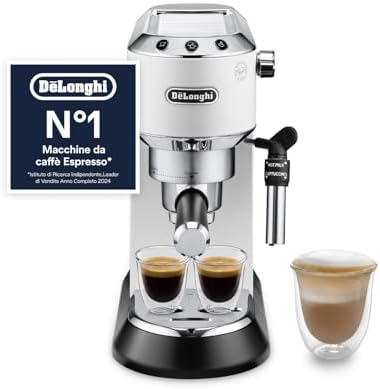 Dedica EC685.W Macchina da Caffè Espresso Manuale e Cappuccino, Caffè in Polvere o in Cialde E.S.E., 1350 W, Bianco