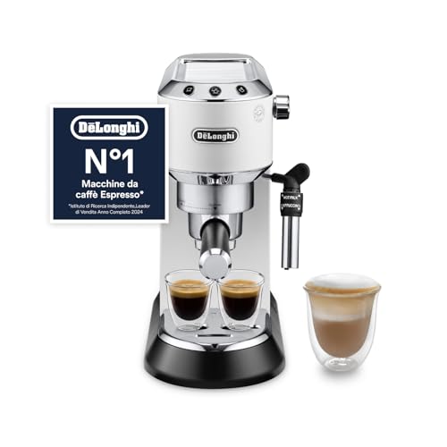 Dedica EC685.W Macchina da Caffè Espresso Manuale e Cappuccino, Caffè in Polvere o in Cialde E.S.E., 1350 W, Bianco