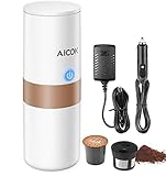 Portable Single Serve Coffee Maker, 2 in 1 Coffee Machine for for Most Single Cup Pods including K-Cup Pods, With Reusable K Cup Filter, Rechargeable Battery, Perfect for Camping, Travel