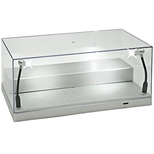 Unbekannt Acryl Vitrine mit LED Beleuchtung mit Silber Sockel für Modellauto 1/43 1/64 1/72 1/87 1/32 1/24… – Bild 6