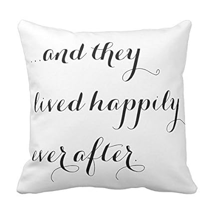 Amazon Com Pillow Perfect And They Lived Happily Ever After Black