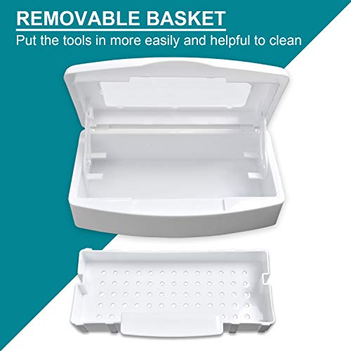 Nail Tool Sterilizer Box, Plastic Sterilization Tray for Tweezer
