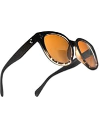 Bifocal Sunglasses for Women Oversized Reading Round Sun Readers Matte Black Brown 1.25 Power for Women