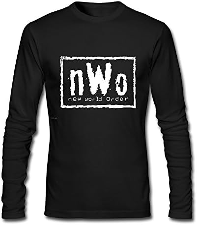 JIAYOUCT Men's NWO New World Order Long Sleeve T-shirt Size S Black