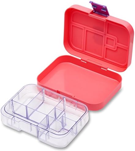Leakproof Bento Box with Removable 6 Section Tray | Nontoxic, Easy to Clean, for Kids &amp; Adults | 16 Bonus Lunchbox Notes by Three Squares, {Cotton Candy Pink}