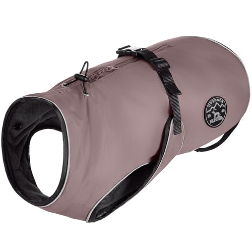 HUNTER Uppsala Dog Coat Dusky Pink 2-in-1 Design with Removable Lining Water Resistant Reflective Piping Closed Belly Side Optimal Fit Size 37.5