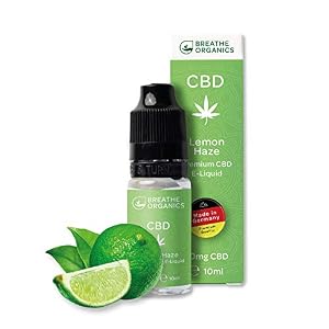 Premium CBD Liquid Lemon Haze von Breathe Organics® | E Liquid ohne Nikotin mit 100 mg CBD | 100% natürliche Terpene | Cannabidiol Liquid | VGmax Basis
