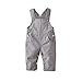 3Pcs Baby Boys Long Sleeve Stripe Romper Overalls Clothing Set with Hat (18-24 Months) Grey