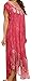 Sakkas 15900 - Bree Long Embroidered Cap Sleeve Marbled Dress - Baby Pink - One Size
