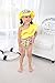LXKIKMM Kids Girl Onepiece 2 Pieces Swimwear Swimming Bathing Swimsuit Yellow 12-18 Months