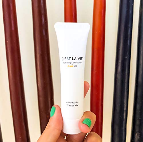 50 Bulk Pack - Hydrating Conditioner + Argan Oil By C'EST LA VIE - 40ml / 1.35 fl oz - Travel Guest & Hotel Amenities - Individual Tubes in Eco Responsible Packaging. Paraben & Cruelty Free (White)