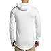 EVERWORTH Men's Gym Workout Long Sleeve Hoodies Training Pullover Casual Hooded Sweatshirt White