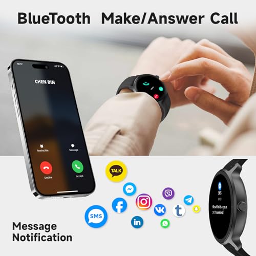 Smart Watch for Men Women, 1.27" HD Touchscreen Fitness Tracker, Bluetooth Calling, AI Built-in, 100+ Sports Modes, Heart Rate Sleep Monitor, IP68 Waterproof, Smartwatch for Android iPhone