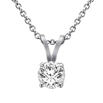 Beautiful Diamond Jewelry For Women 14K Round Solitaire Pendant