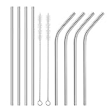 Reusable Metal Smoothie Straw with Cleaning Brush 8 Pieces