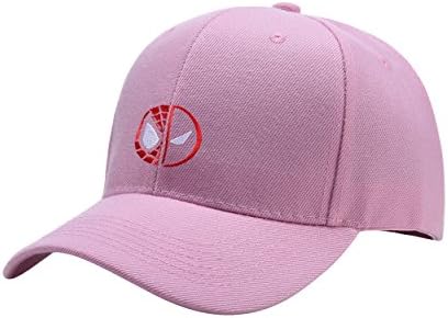 Hero Collection Deadpool Spider Man Pink Peaked Hat Embroidered Logo Adjustable Fish Cap
