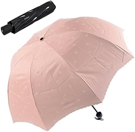 Jenabee® Tiny Bowknot Arch Sun-Proof Umbrella Anti-Ultraviolet Umbrellas Black Vinyl Coated Sun Blocked Parasol