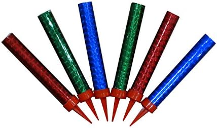 Party Bottle Sparkling Fountain Candles (6 pack) - Red (2), Blue (2), Green (2)