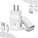 Axmda Adaptive Fast Charger Type-C 2.0 Cable Kit for Samsung Galaxy S8 and S8 Plus , Google Pixel and Google Pixel XL, Quick Charge 2.0 (Wall Charger + Car Charger + 2 type-c Cable)