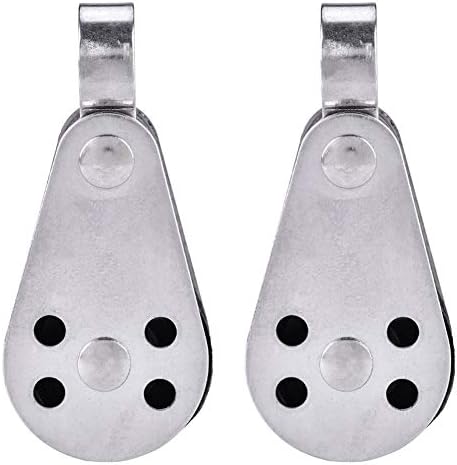 Soldmore7 Pulley 2pcs/set For Kayak Sheave Boat Outdoor Single Block Stainless Steel Canoe Water Sports Rowing Parts Sailing Roller Durable Marine