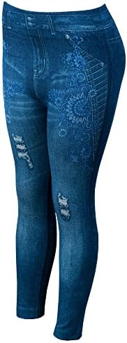 Docelle Plus Size Women Leggings With a Denim Look (S216)
