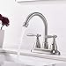 VESLA HOME Modern Stainless Steel Two Handle Bathroom Faucet, Brushed Nickel Bathroom Vanity Sink Faucet without Drain