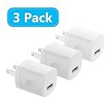 USB Wall Charger for iPhone, Vogek 5V/1A Universal Portable Travel Adapter Wall Charger Rapid 1.0A Output for iPhone iPad iPod Google Pixel Nexus HTC LG Nokia-3 Pack