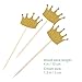 TINKSKY Gold Glitter Crown Wedding Engagement Valentine's Day Wooden Cake Topper Photo Props Favors, Pack of 20