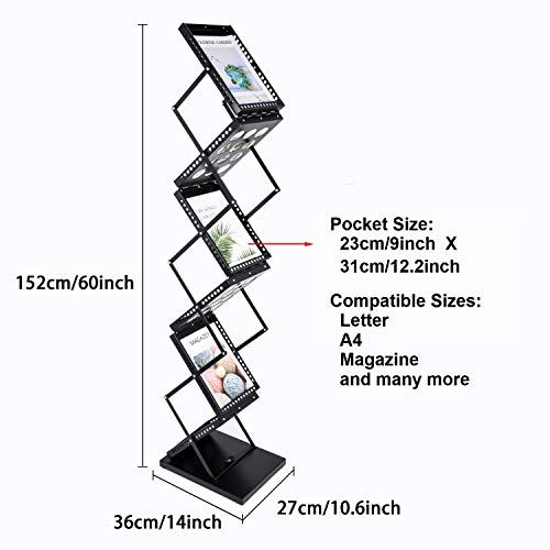 Polmart Brochure Magazine Catalog Literature Display Rack - 6 Pockets