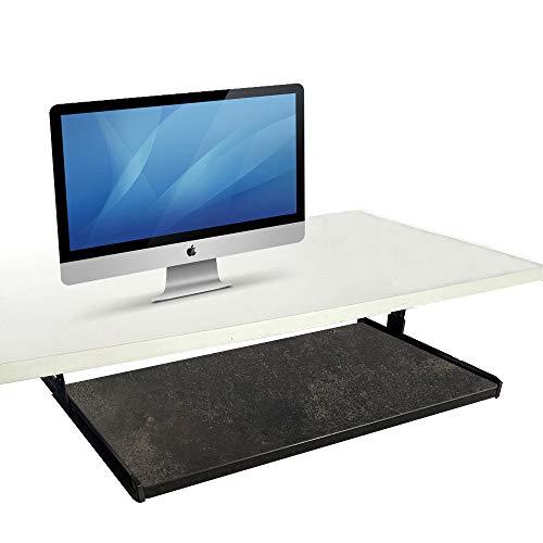 FRMSAET Furniture Accessories Office Product Suits Hardware 20/24/30 inches Keyboard Drawer Tray Wood Holder Under Desk Adjustable Height Platform. (30 inches, Metallic Black) - Thumbnail 4