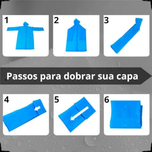 Capa de Chuva Adulto Unissex EVA Branco Transparente com Capuz Ajustável Impermeável Reutilizável Shows Parques Viagens Passeios Poncho Masculina Feminina