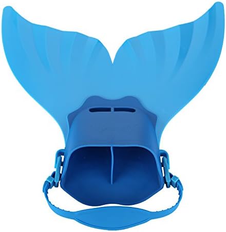 Swim Fins Adjustable Mermaid Tail Monofin With 3 Color For Children Swimming Girls Boys (Blue)