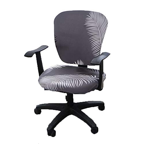 wonderfulwu Computer Office Chair Cover, Universal Removable Washable Rotating Armchair Cover, White Feather