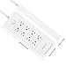NTONPOWER Surge Protector Power Strip 5 ft Long Heavy Duty Extension Cord 8 Wide-Spaced Outlets and 5 USB Ports for Wall Mount TV Refrigerator ETL Listed