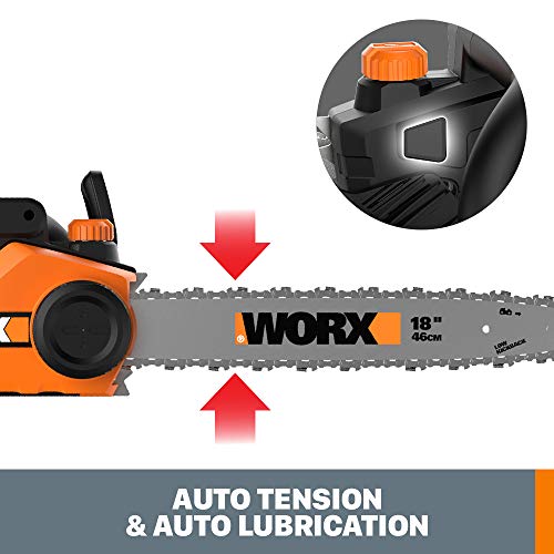 WORX WG304.2 Saw 18Inch 15.0 Amp Electric Chainsaw with AutoTension