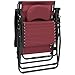 Best Choice Products Oversized Zero Gravity Reclining Lounge Patio Chair w/Folding Canopy Shade and Cup Holder - Red